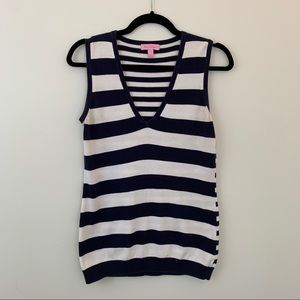 Lilly Pulitzer Navy & White Sleeveless Sweater